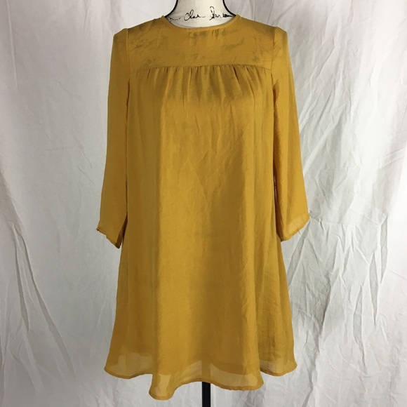 mustard yellow tunic dress
